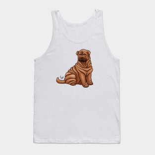 Dog - Chinese Shar-Pei - Red Tank Top